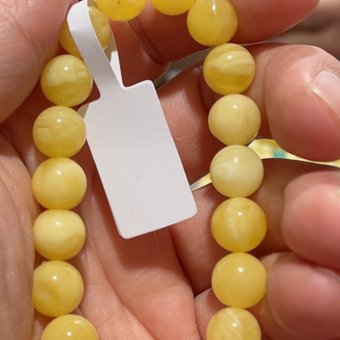 蜜蜡手串未镶嵌琥珀蜜蜡手串10mm+微瑕