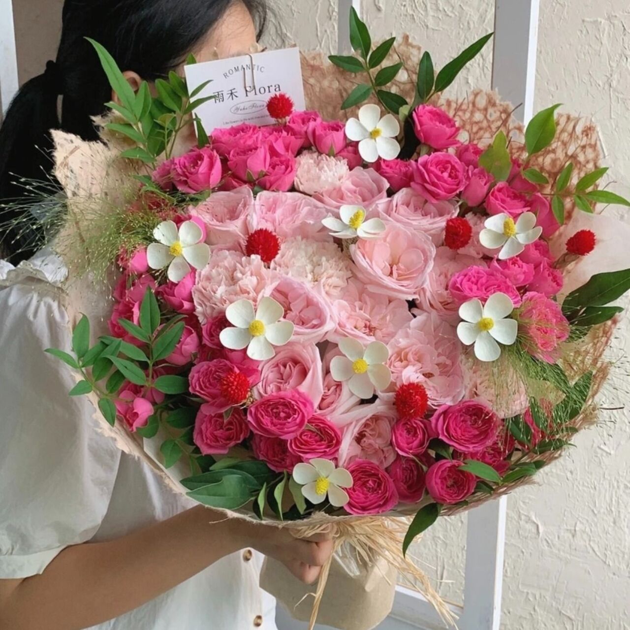 自然风系列【晚风很温柔和你慢慢走】粉玫瑰苏菲宝贝多头玫瑰混搭花束送女友送闺蜜生日鲜花