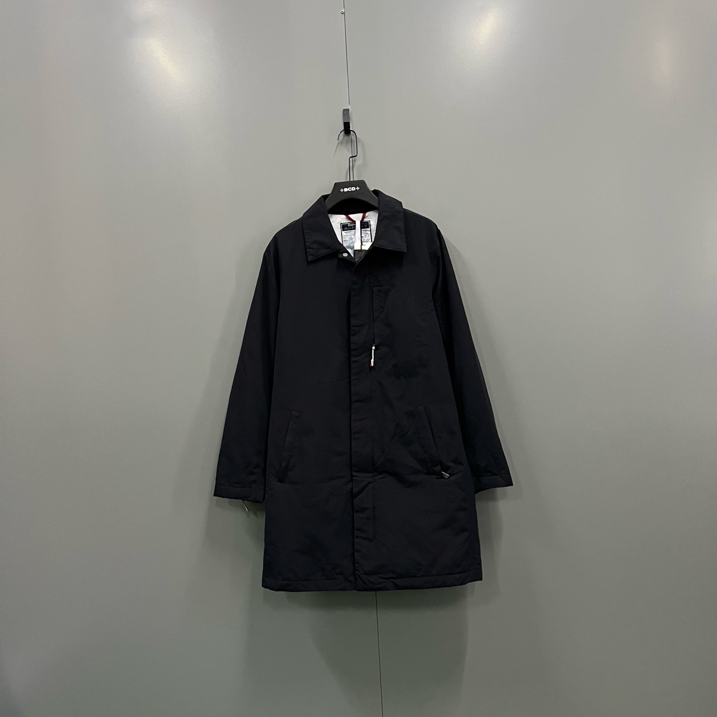 95新 ZEGNA 黑色翻领长款大衣 M码/98新/12000/无配件 bc015109