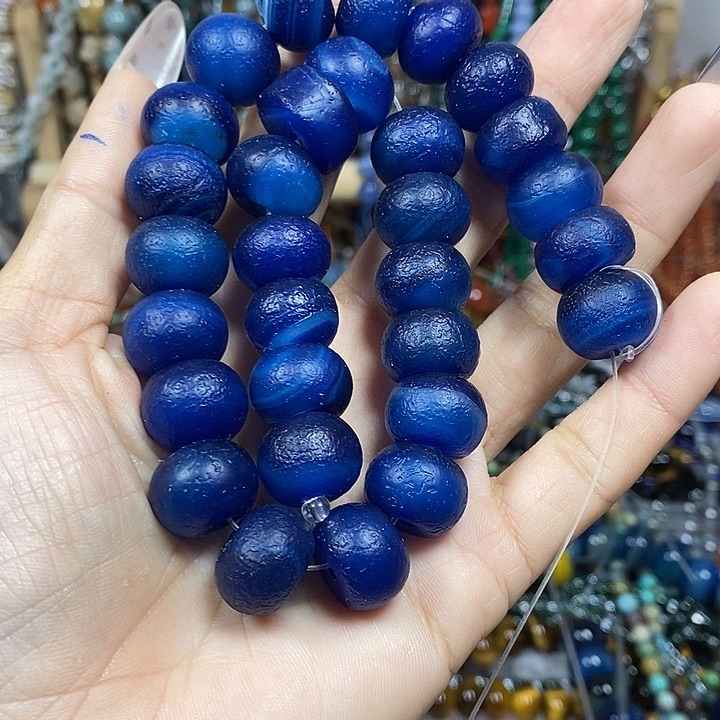 玛瑙/玉髓未镶嵌珠宝半成品橘皮老玛瑙卡15mm