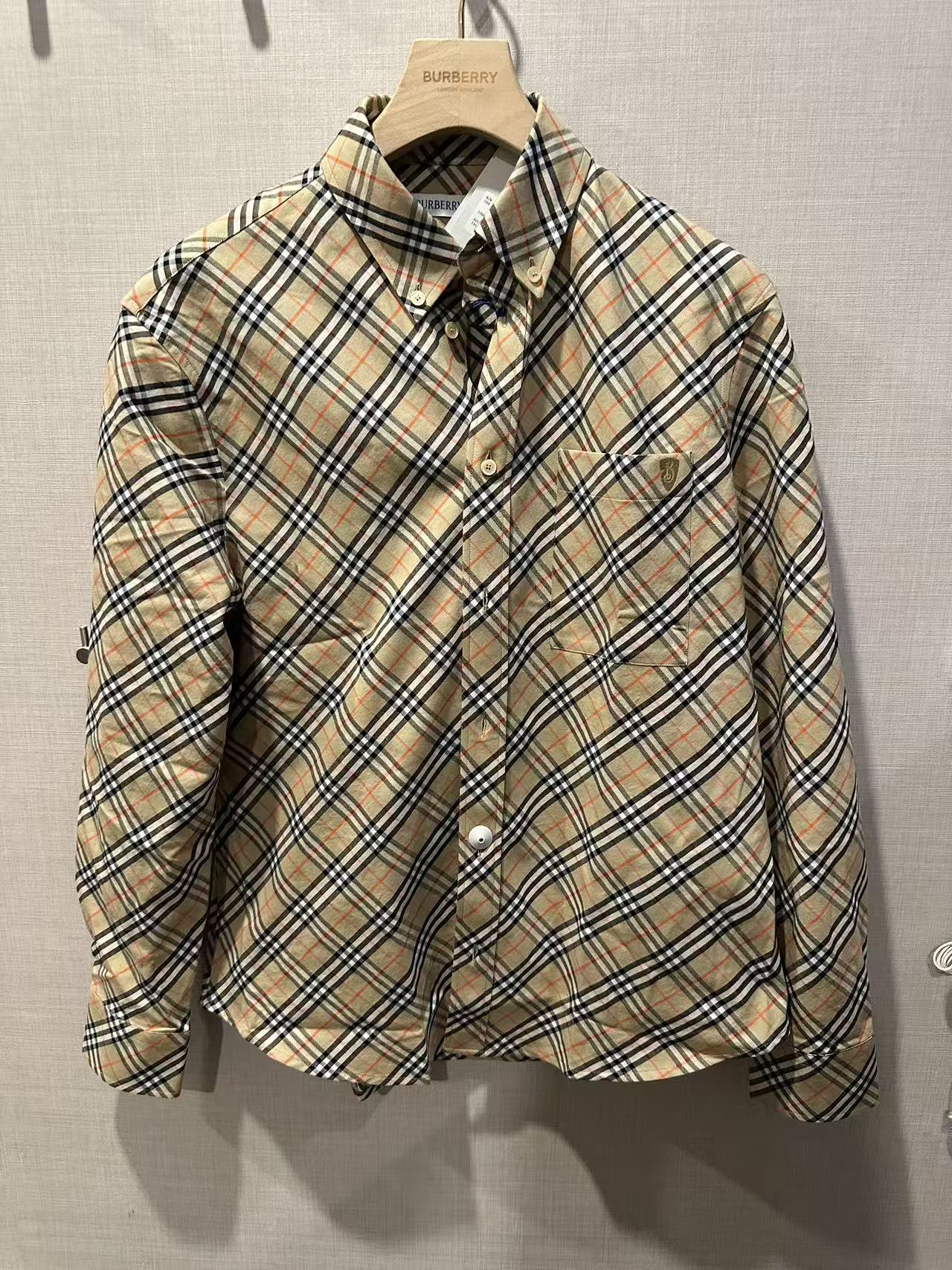 未使用 BURBERRY/博柏利 巴宝莉经典男款斜格纹棉质长袖衬衫