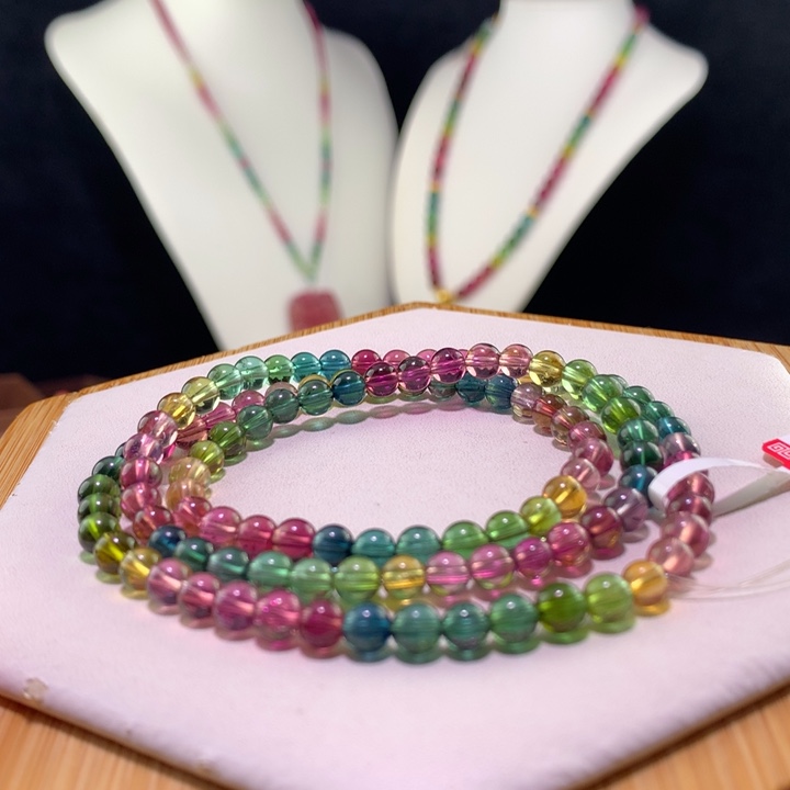 双色碧玺手链未镶嵌