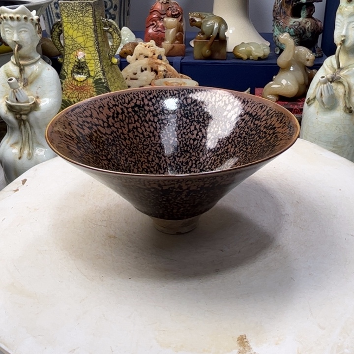 摆件定窑油滴斗笠碗摆件1