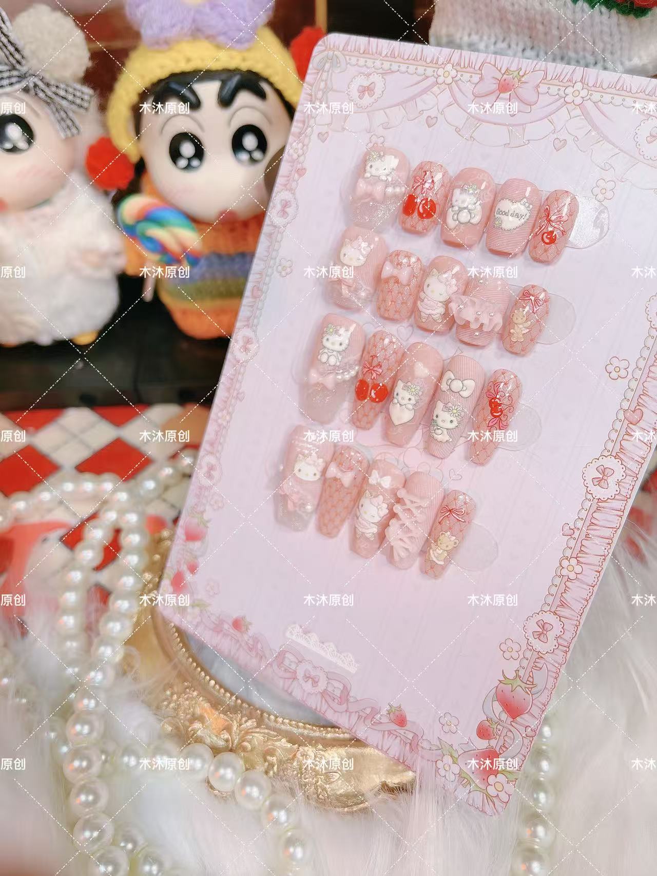 【甜蜜Kitty】原创款纯手工穿戴甲 禁止抄袭