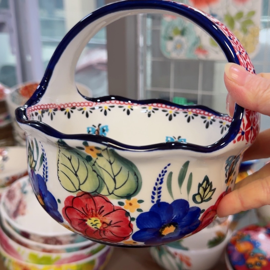 陶瓷花束小提篮一只看图