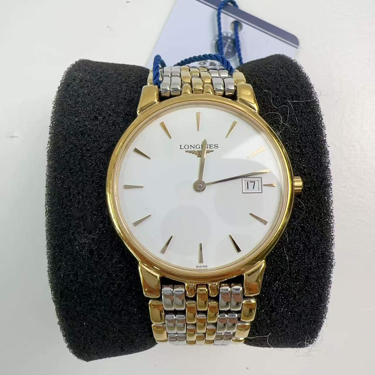 95新 Longines/浪琴 浪琴白盘金框百搭腕表