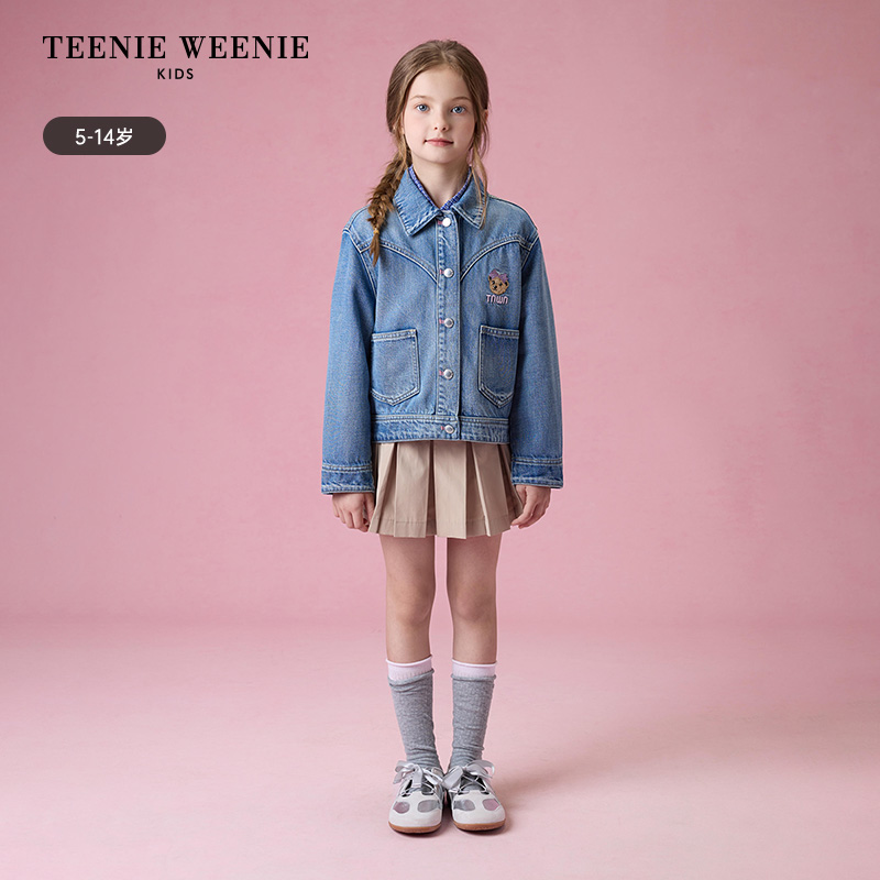 TeenieWeenie Kids小熊童装25年秋复古时尚牛仔衫外套TKJE253851B