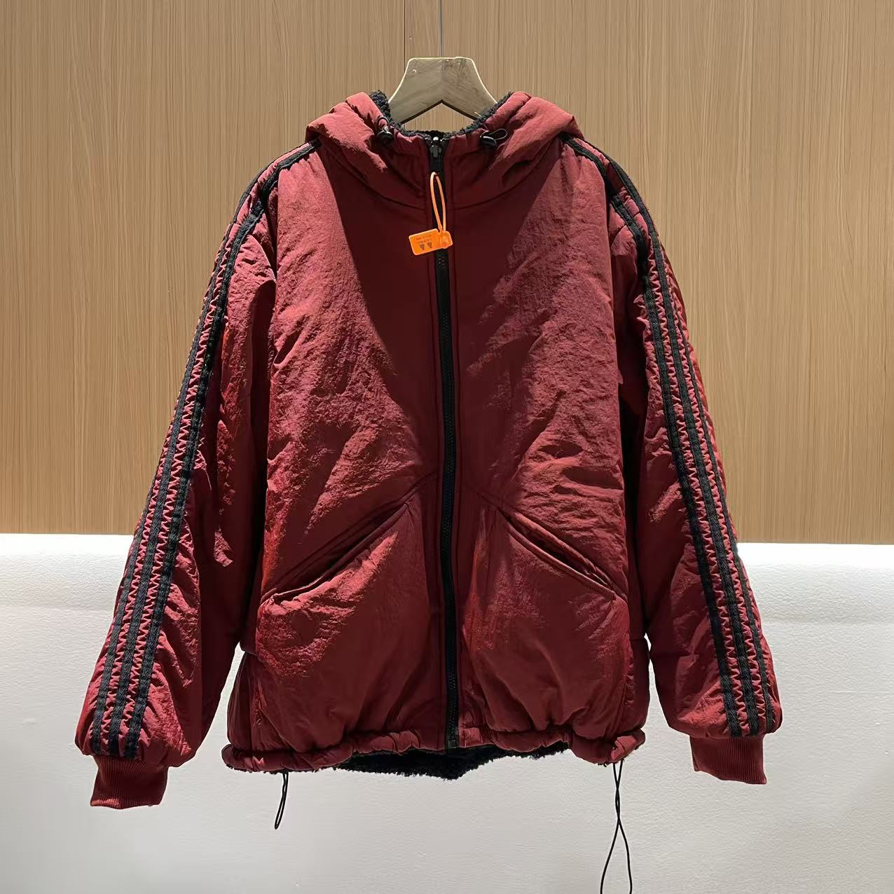 18111新款冬季双面穿加绒加厚时尚百搭气质显瘦连帽棉服