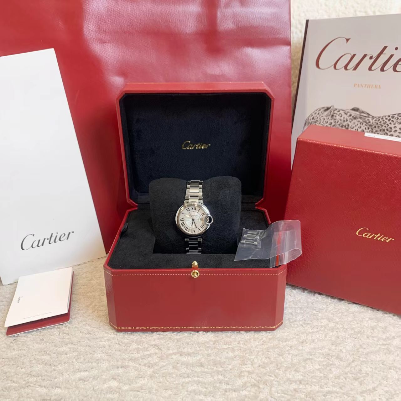 99新 Cartier/卡地亚 壹臻/蓝气球系列白盘自动机械手表 42662623