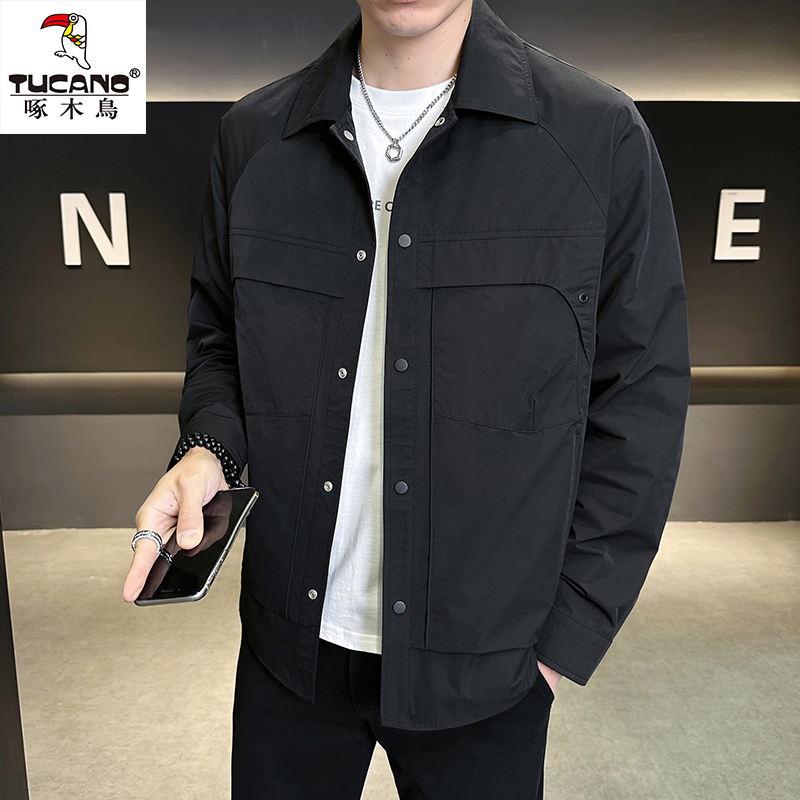 TUCANO/啄木鳥2015春秋款翻领工装夹克外套帅气简约百搭男士外套