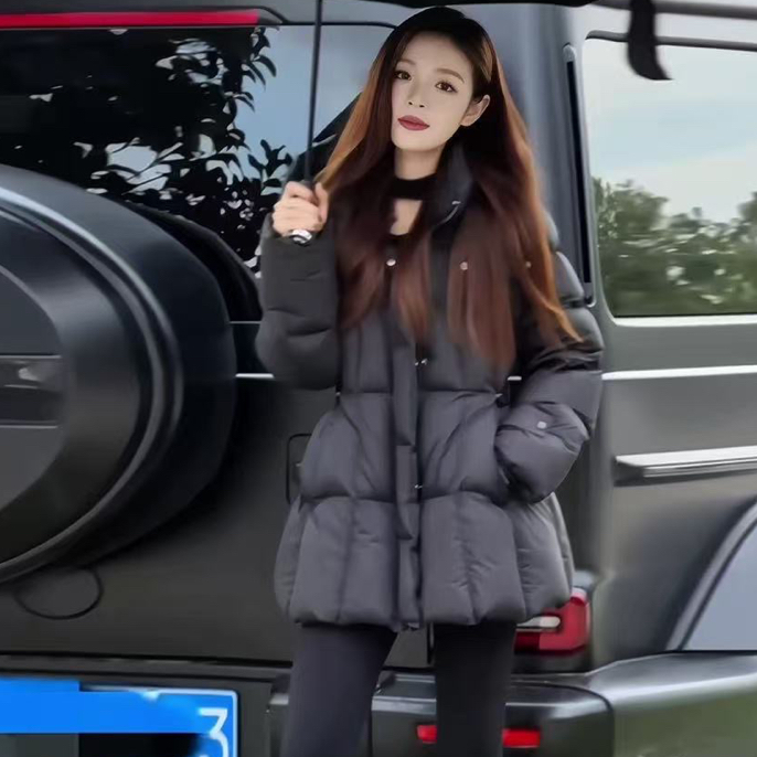 在逃公主款女中长款连帽掐腰加厚保暖时尚外套网红