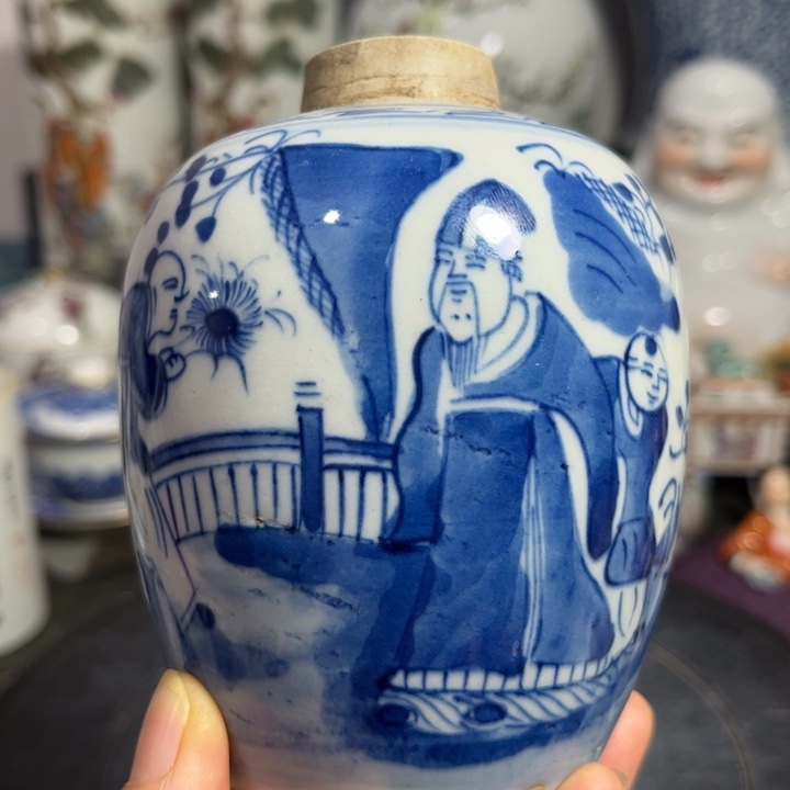 紫砂茶叶罐跨**桥青花2222222222