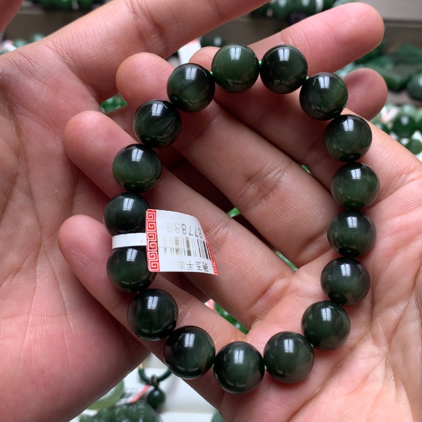【闪购商品】未镶嵌手链和田玉（碧玉）