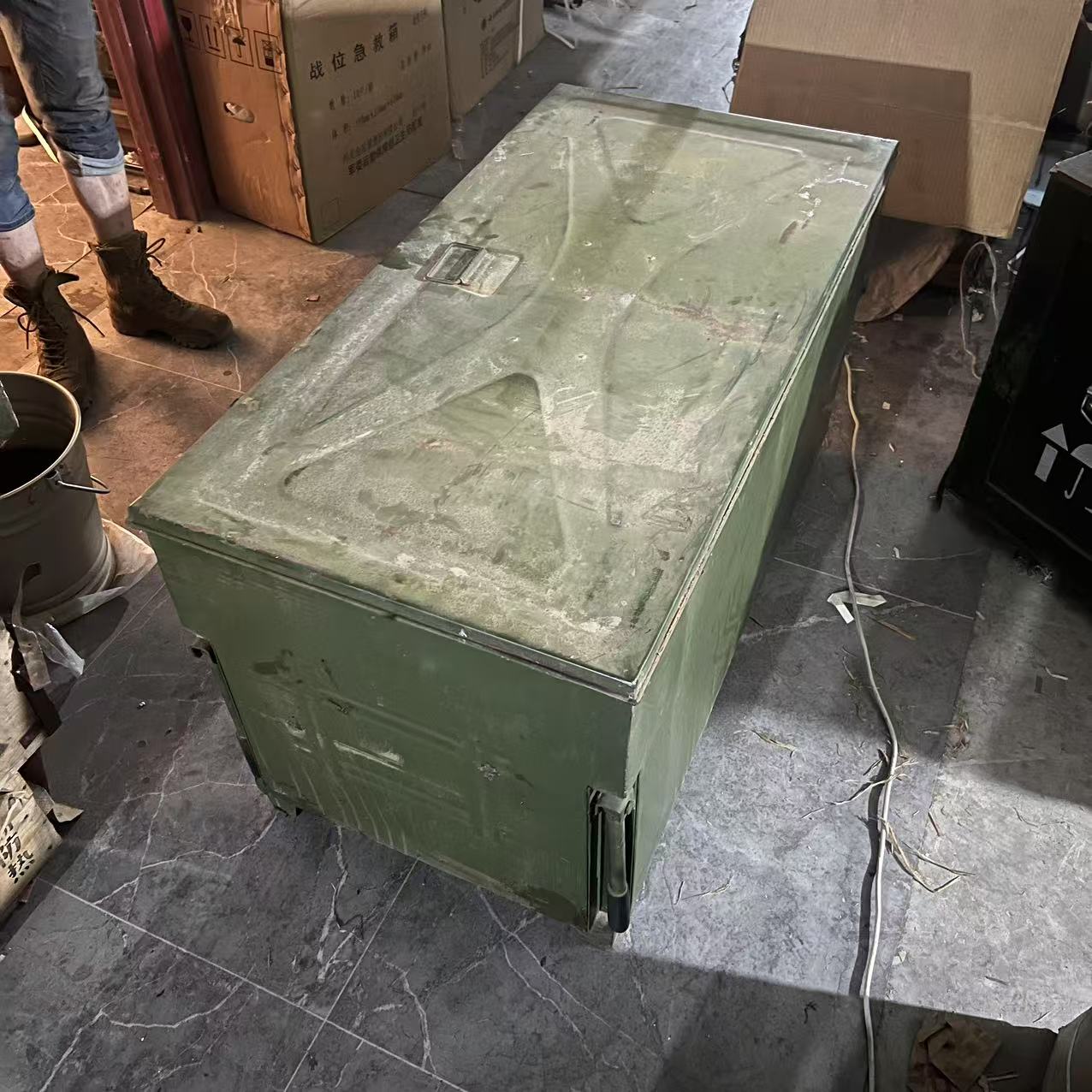 正品绿色铁制收纳盒收纳箱