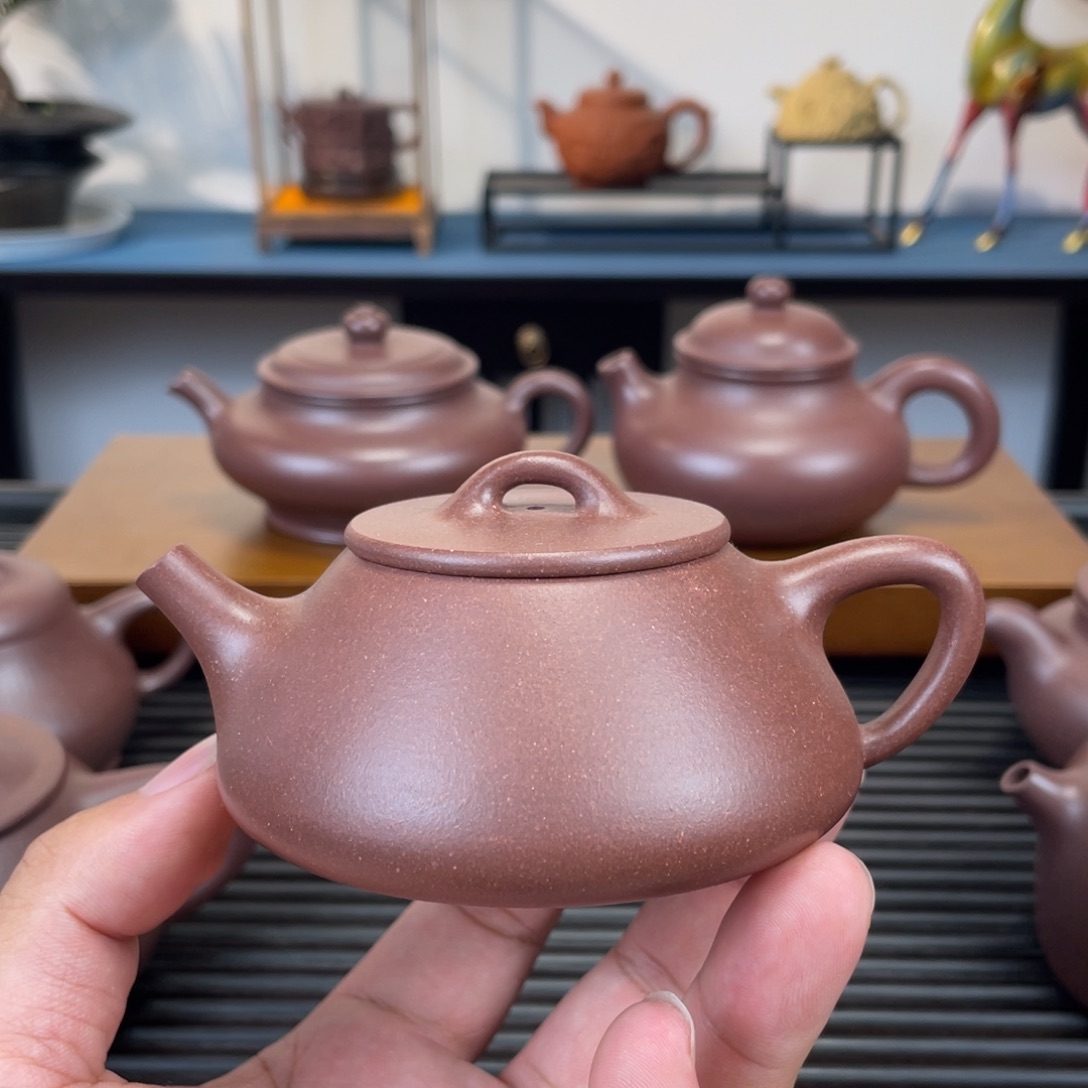 茶壶紫砂紫泥平盖石瓢150cc