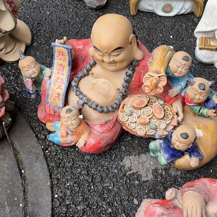 无***亮陶土陶瓷摆件石湾