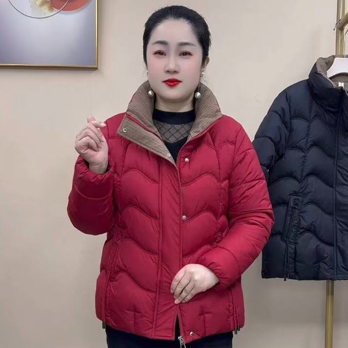 秋冬新款时尚洋气气质优雅中年妈妈装加厚保暖棉服外套2713款