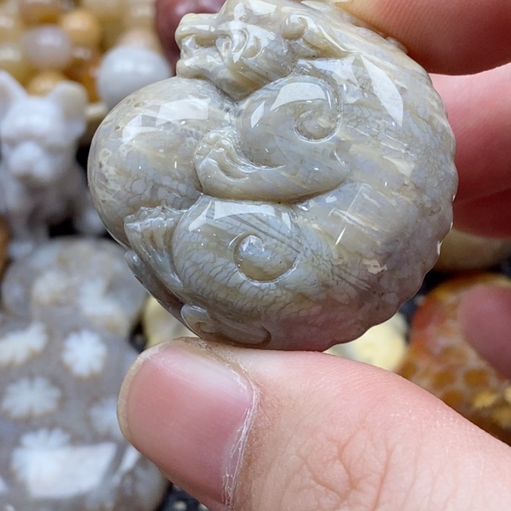 硅化珊瑚（珊瑚玉）颈饰未镶嵌