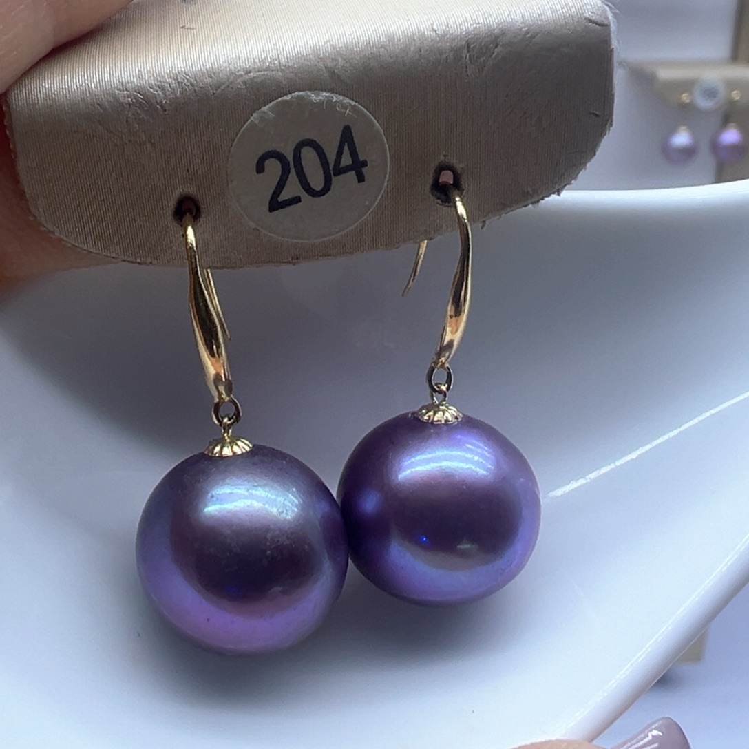 18K金镶嵌淡水珍珠耳饰