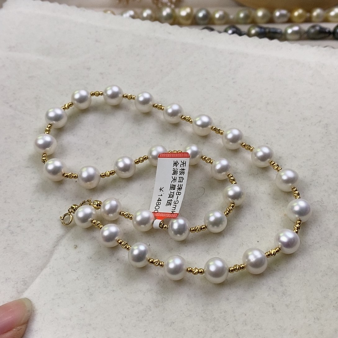 海水珍珠颈饰18K金镶嵌