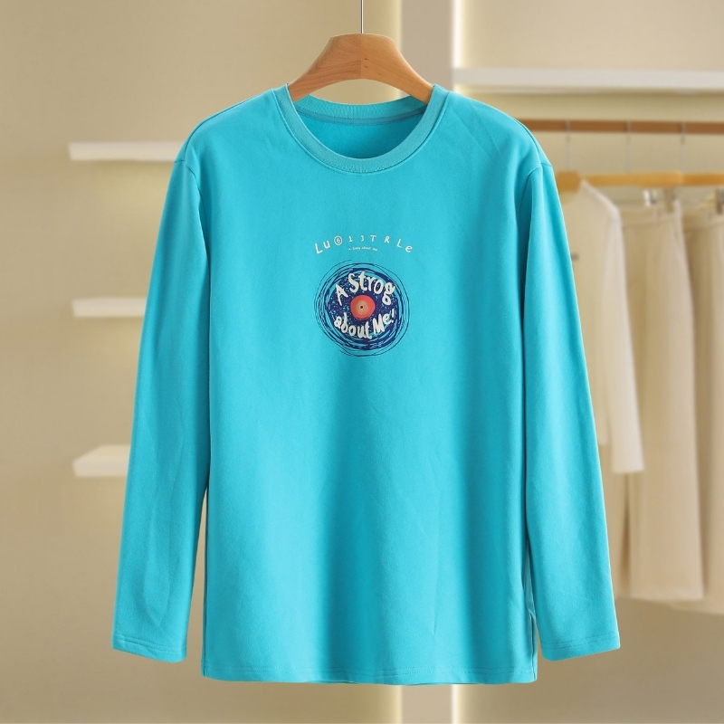 【开播福利】印花字母宽松圆领绒里长袖卫衣#YZH48V008