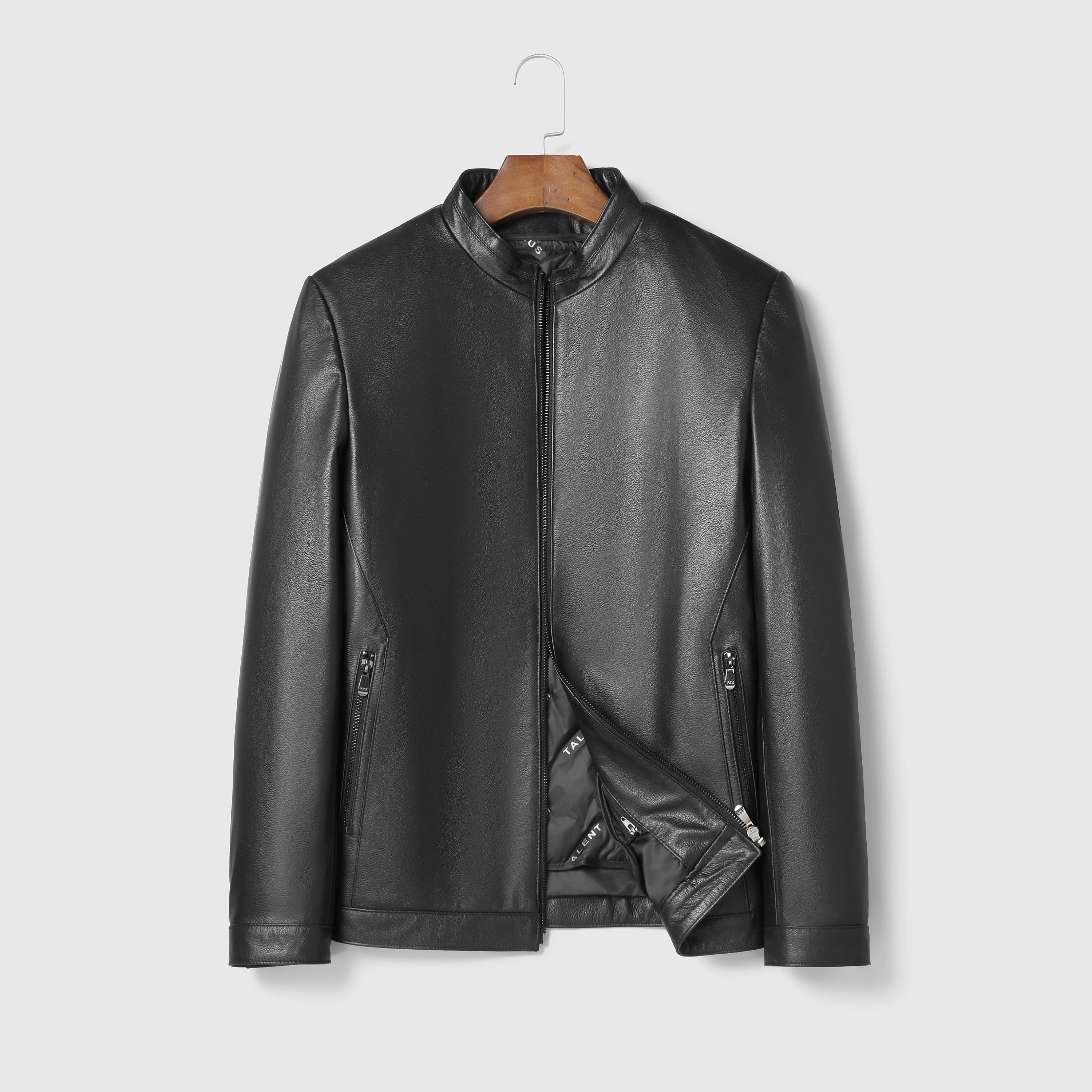 凡客头层牛皮羽绒内胆真皮皮衣