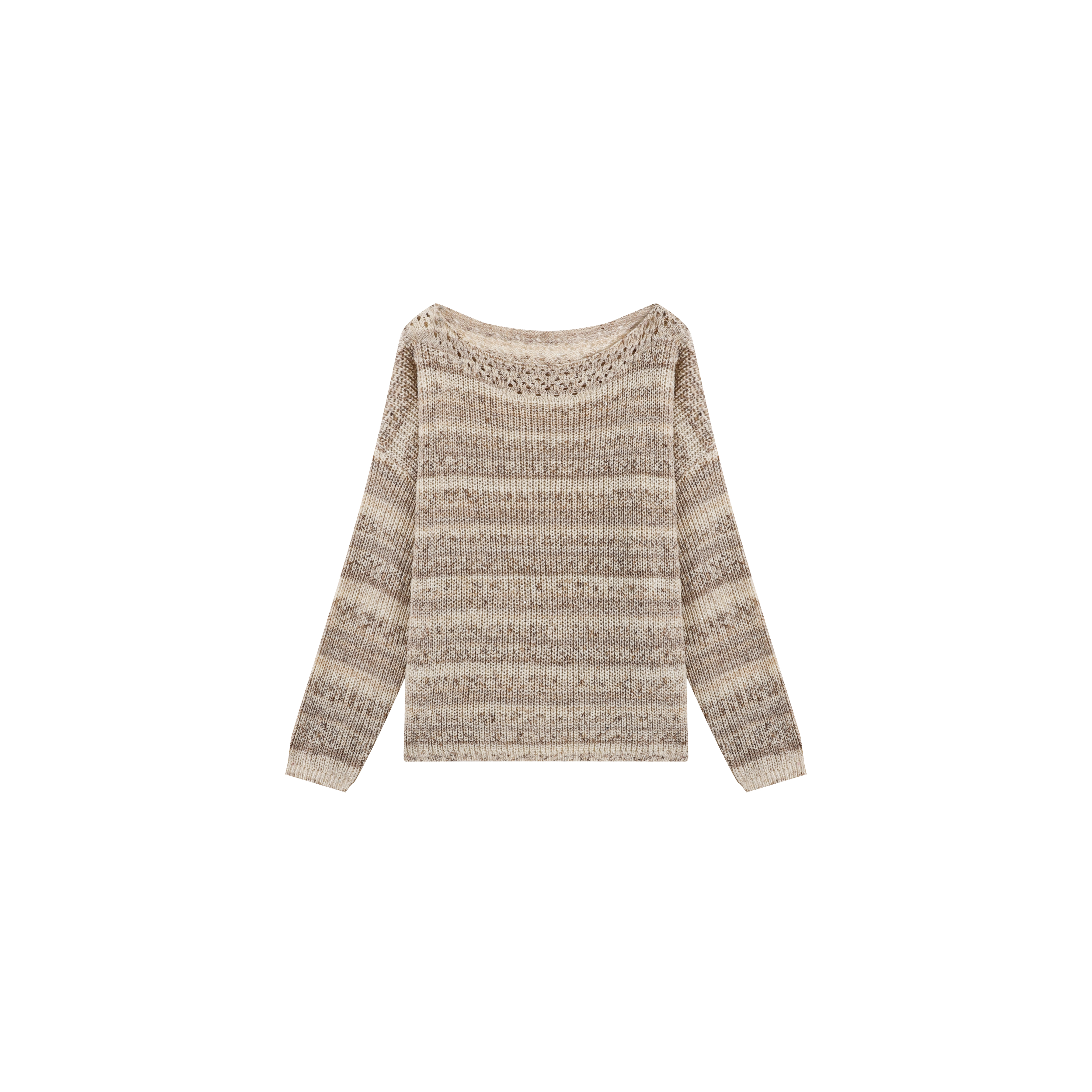 圆领长袖法式毛衣秋季毛针织衫女装针织衫镂空JYY-2573