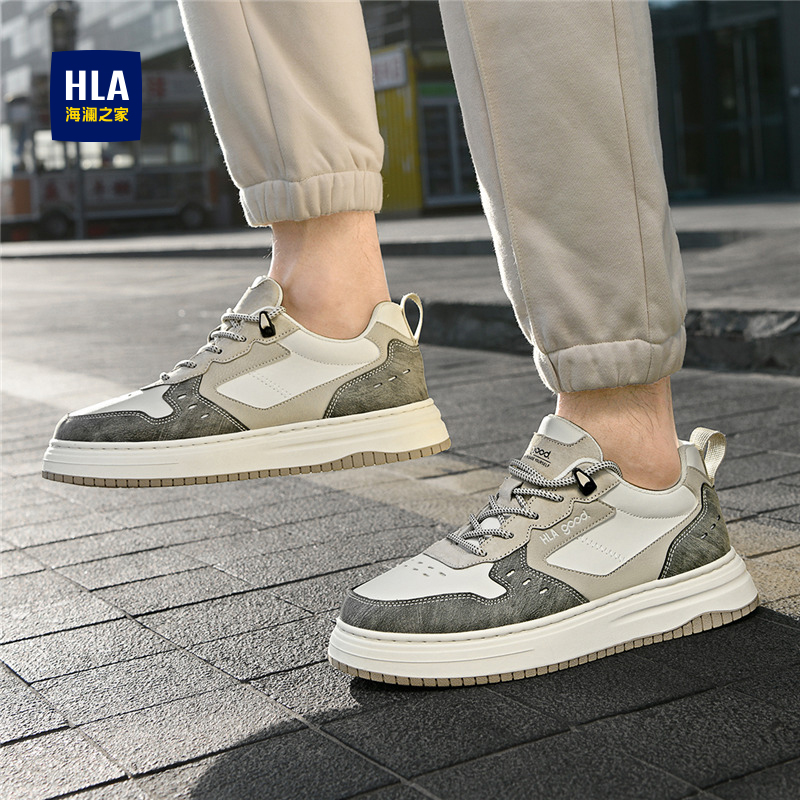 HLA/海澜之家2025新款男士休闲板鞋夏季低帮透气鞋子运动鞋潮流