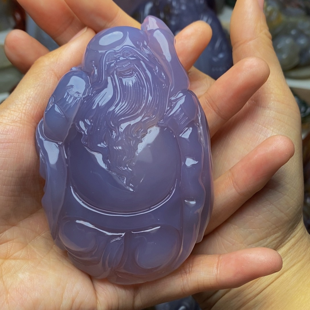 玛瑙/玉髓手把件未镶嵌顺**然