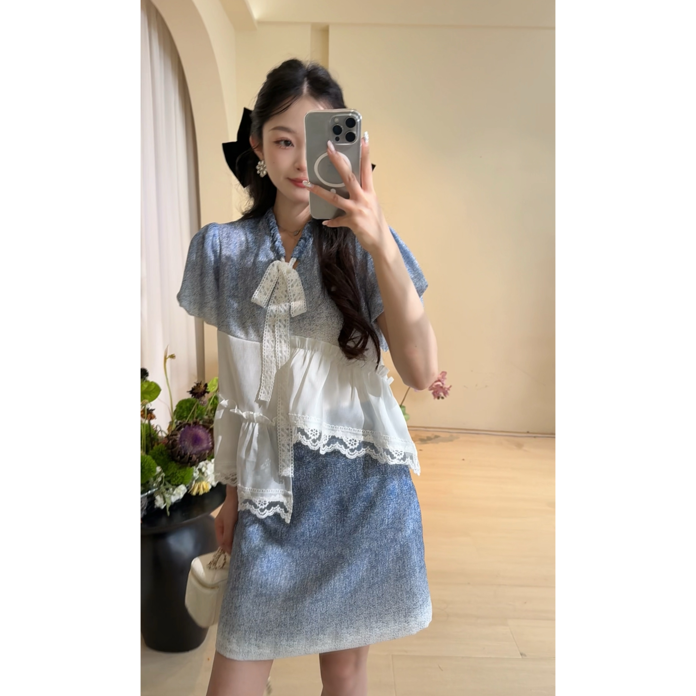 温温 加州蓝天套装 欧若风 夏款上新小众炸街高级感女装
