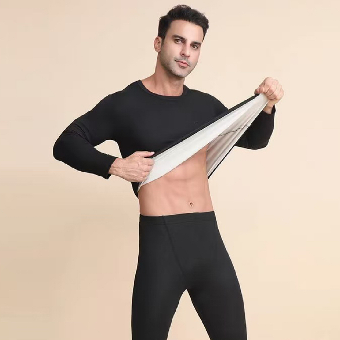 男士保暖衣加绒冬季内衣保暖衣套装