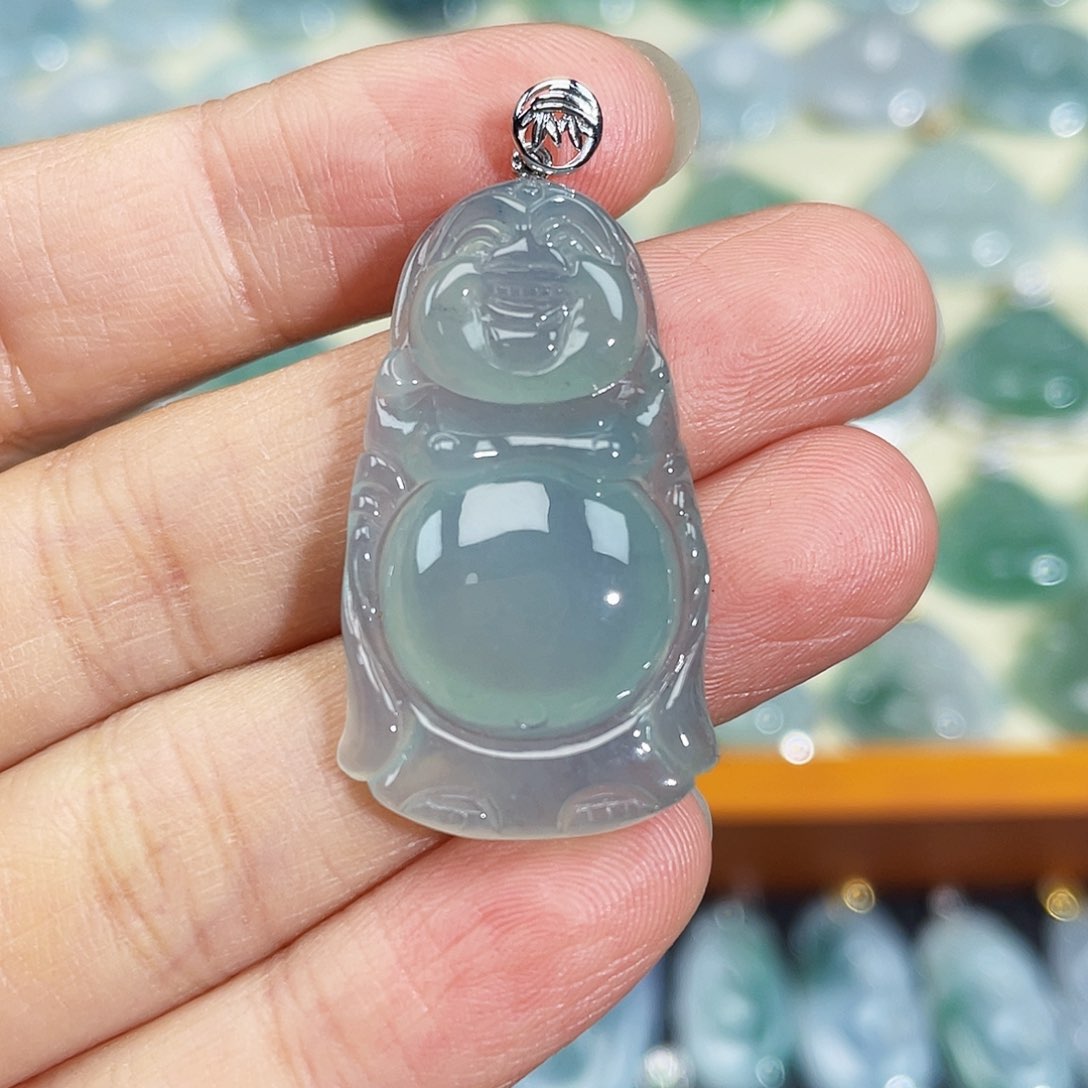 翡翠颈饰18K金镶嵌吊坠