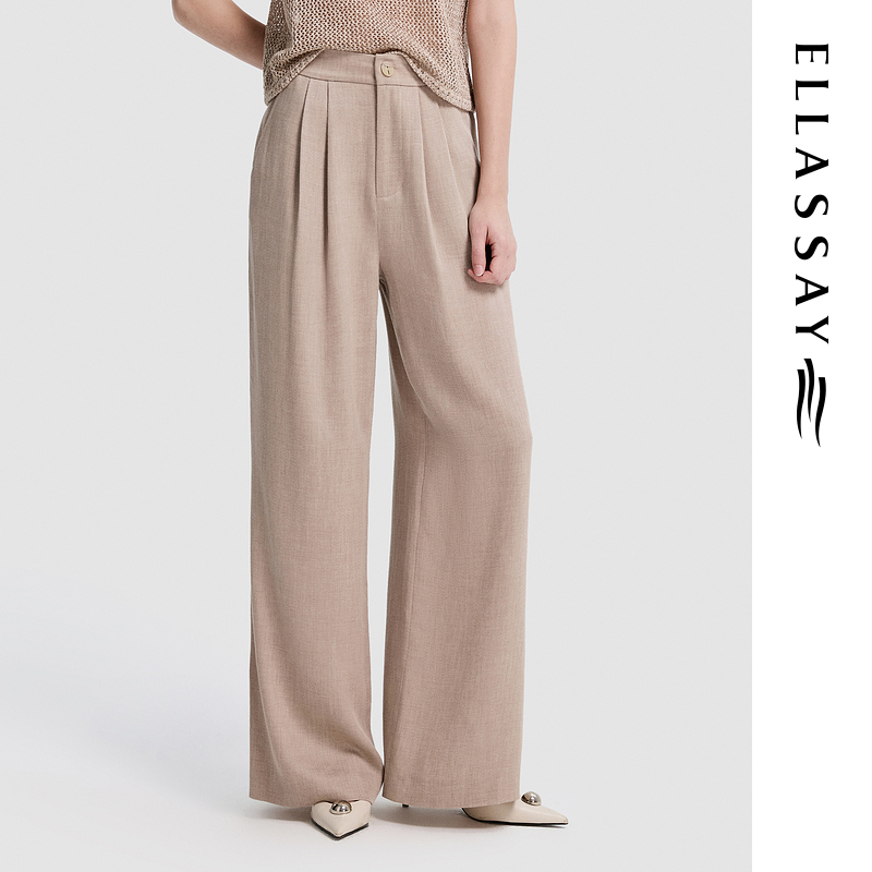 ELLASSAY歌力思2026早春新款天丝羊毛垂顺休闲裤女EWB371K01700