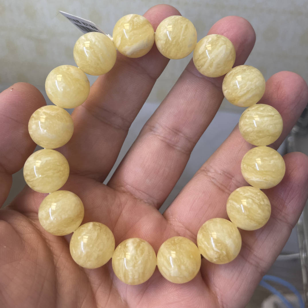 卡14同料千层纯天然蜜蜡手串