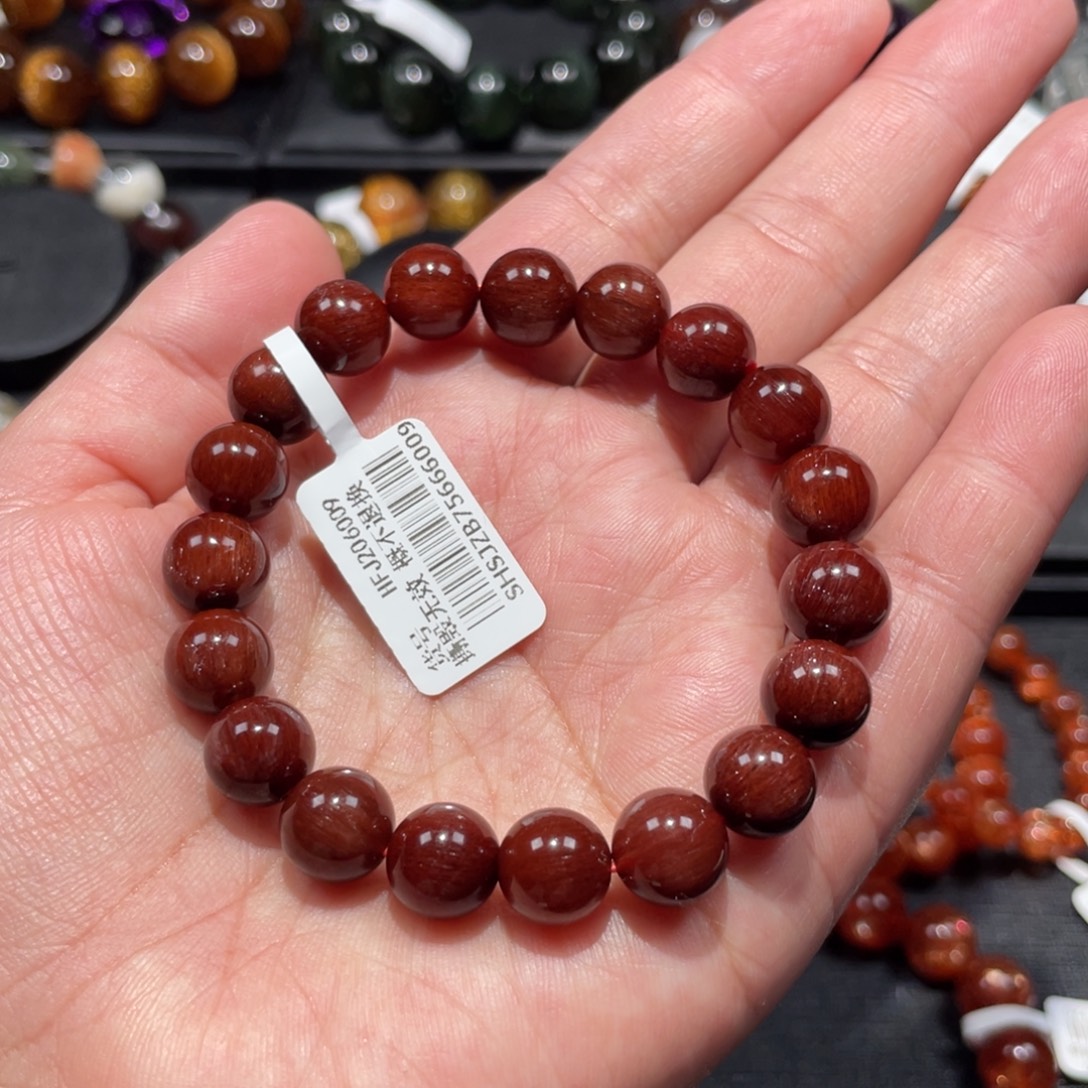 水晶手链未镶嵌红发晶10mm左右