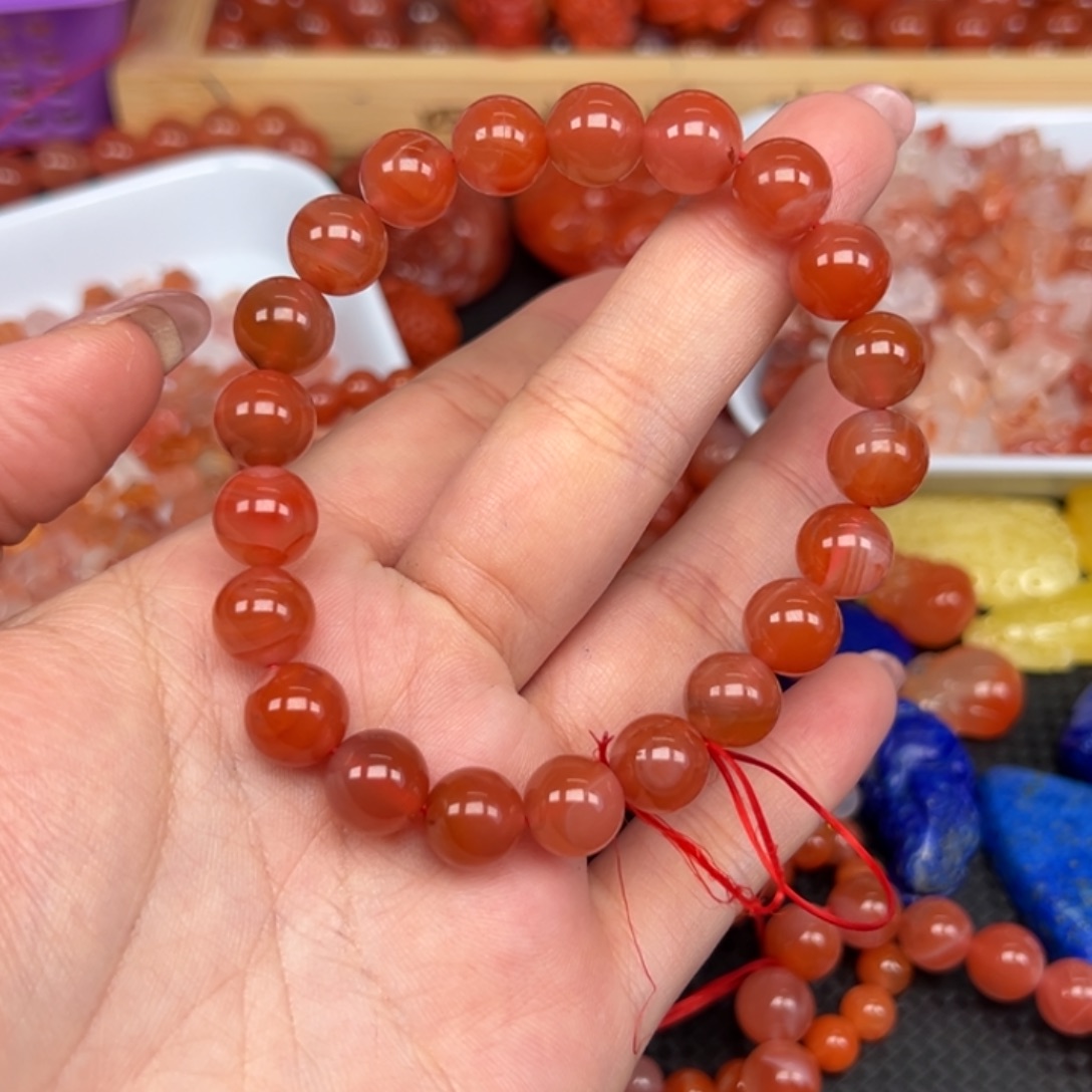 南红玛瑙未镶嵌手链