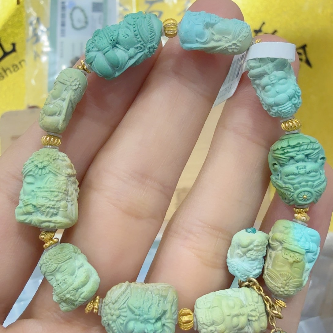绿松石18K金镶嵌配饰