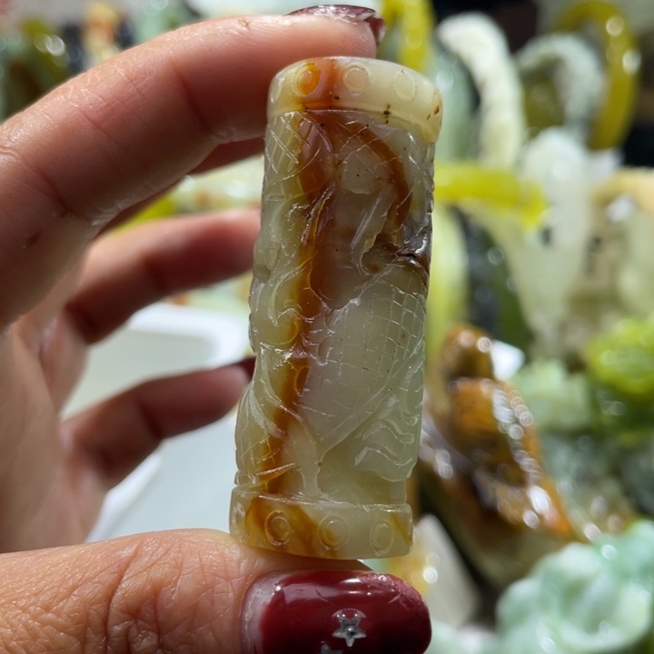 岫玉未镶嵌手把手把