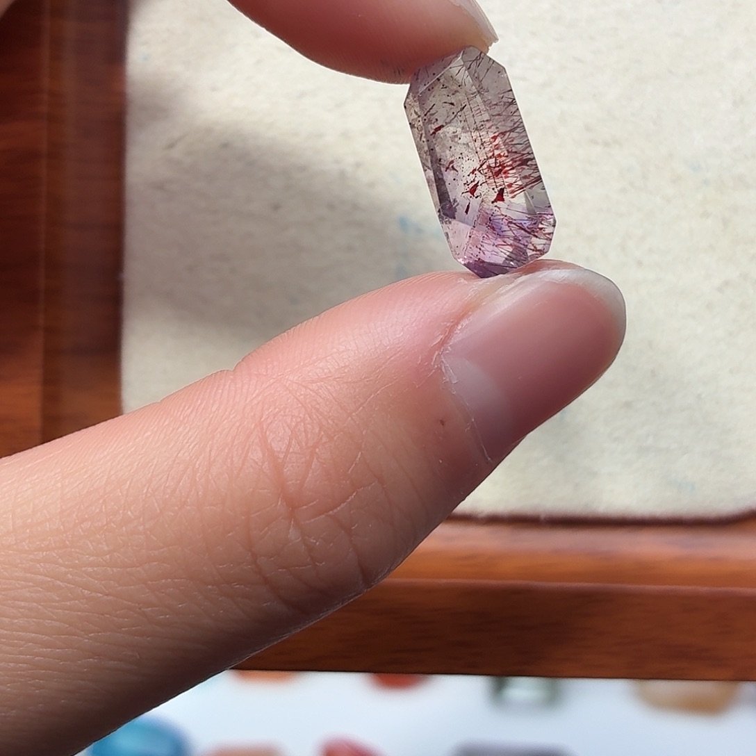 水晶珠宝半成品银S925镶嵌紫超七随型