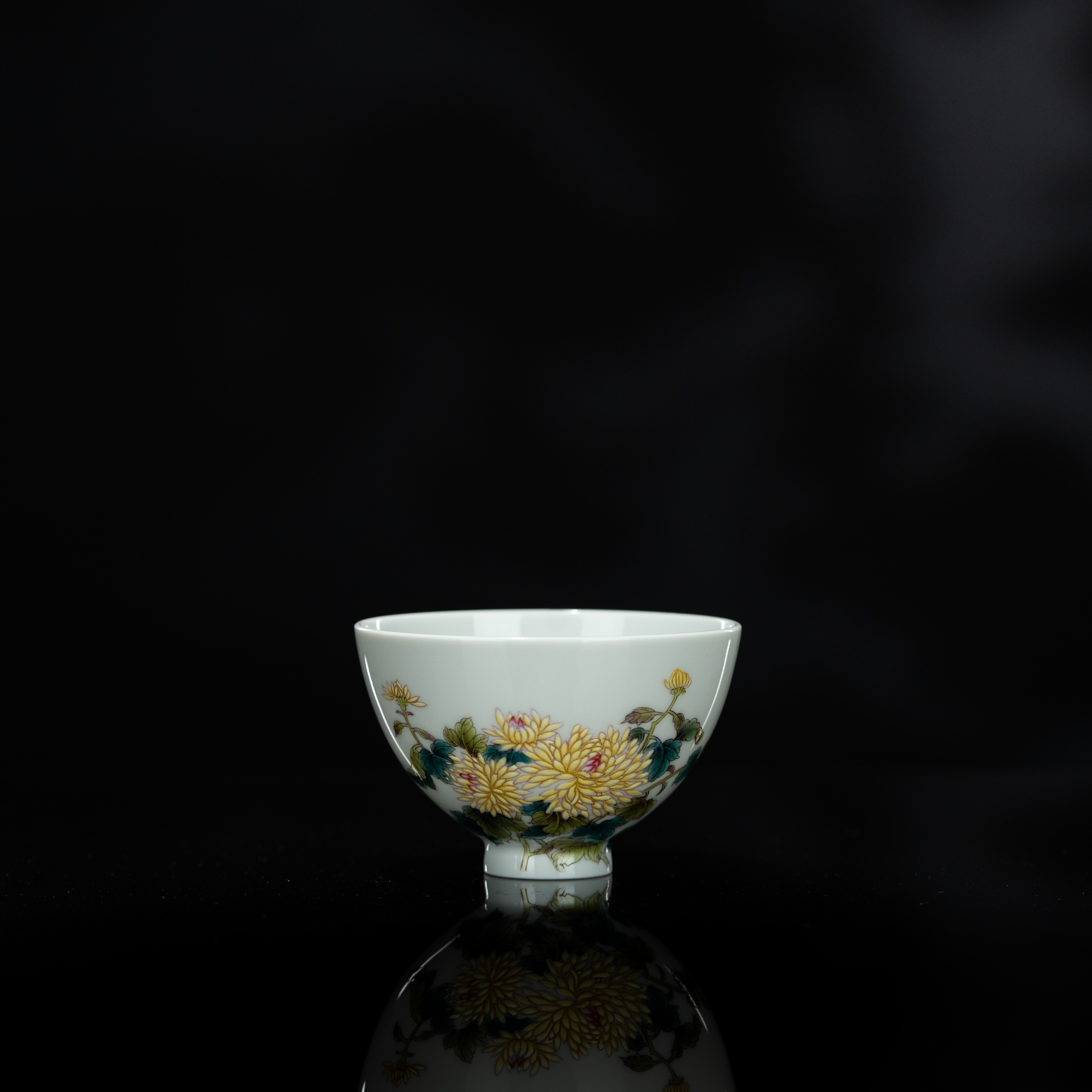 珽珽茶器 溢珍堂 菊花鸡心杯（黄） 90cc 瓷器茶周边