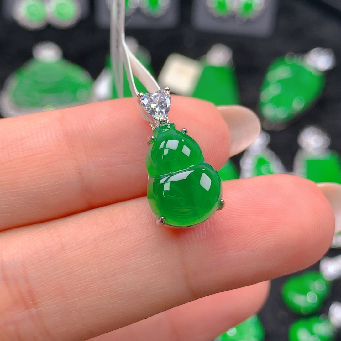翡翠银S925镶嵌吊坠(不含链)