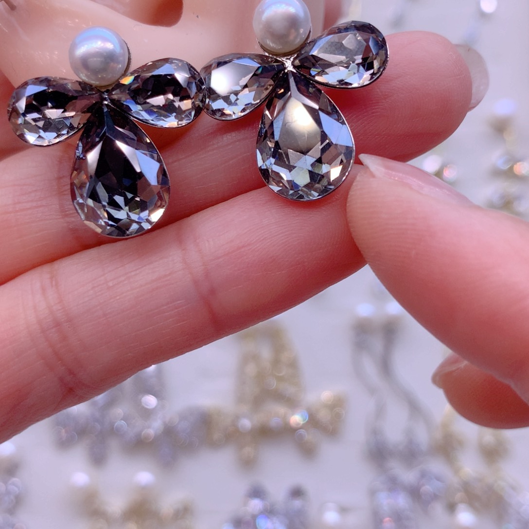 合金淡水珍珠耳饰