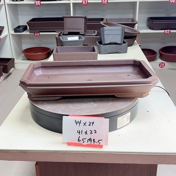 紫砂花盆浅切角小