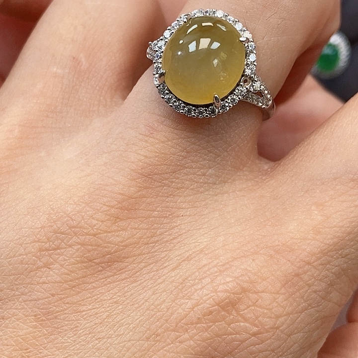 小***子翡翠银S925镶嵌戒指戒指