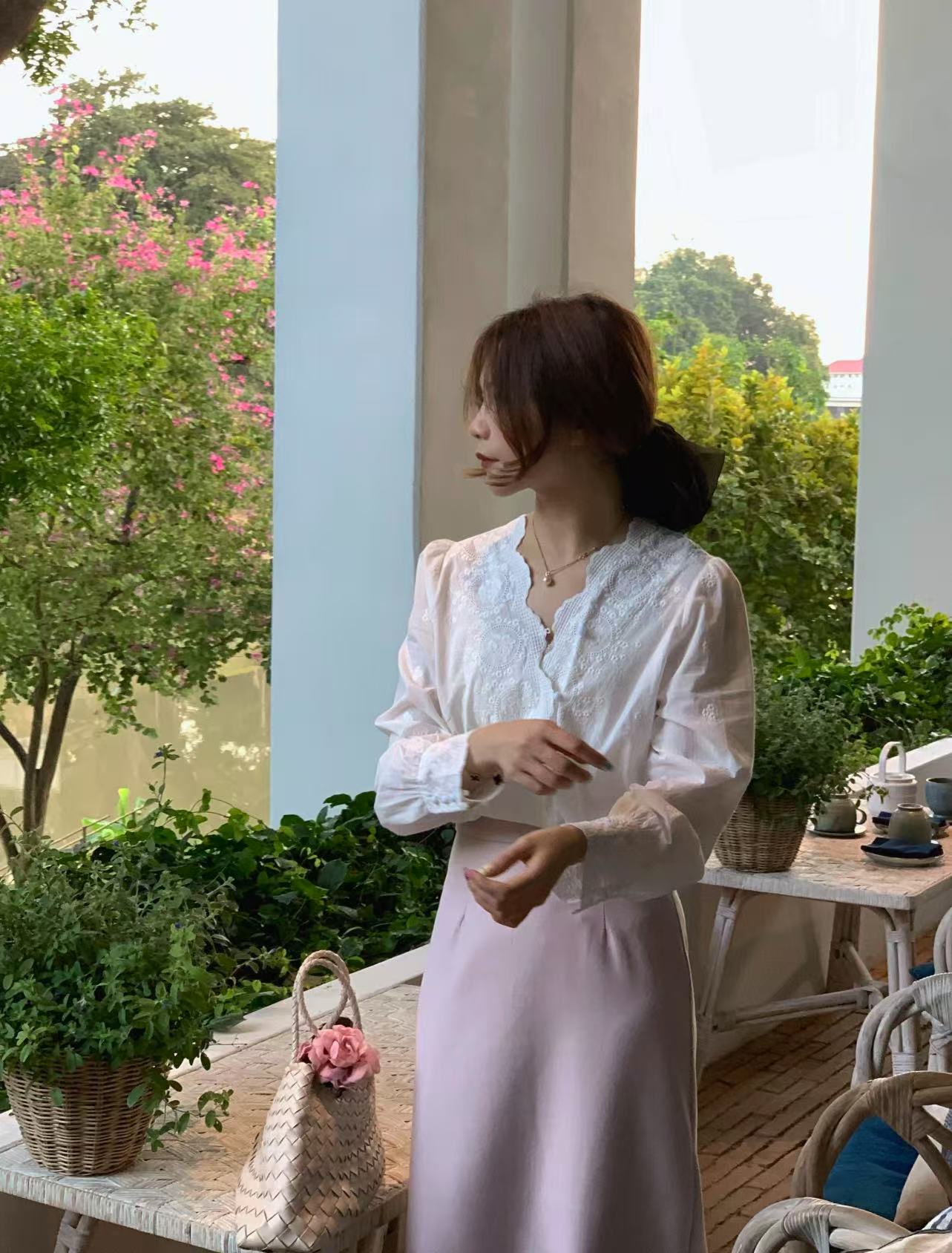 DUOMI】春季新款百搭时尚韩版小众设计风格上衣Q60252