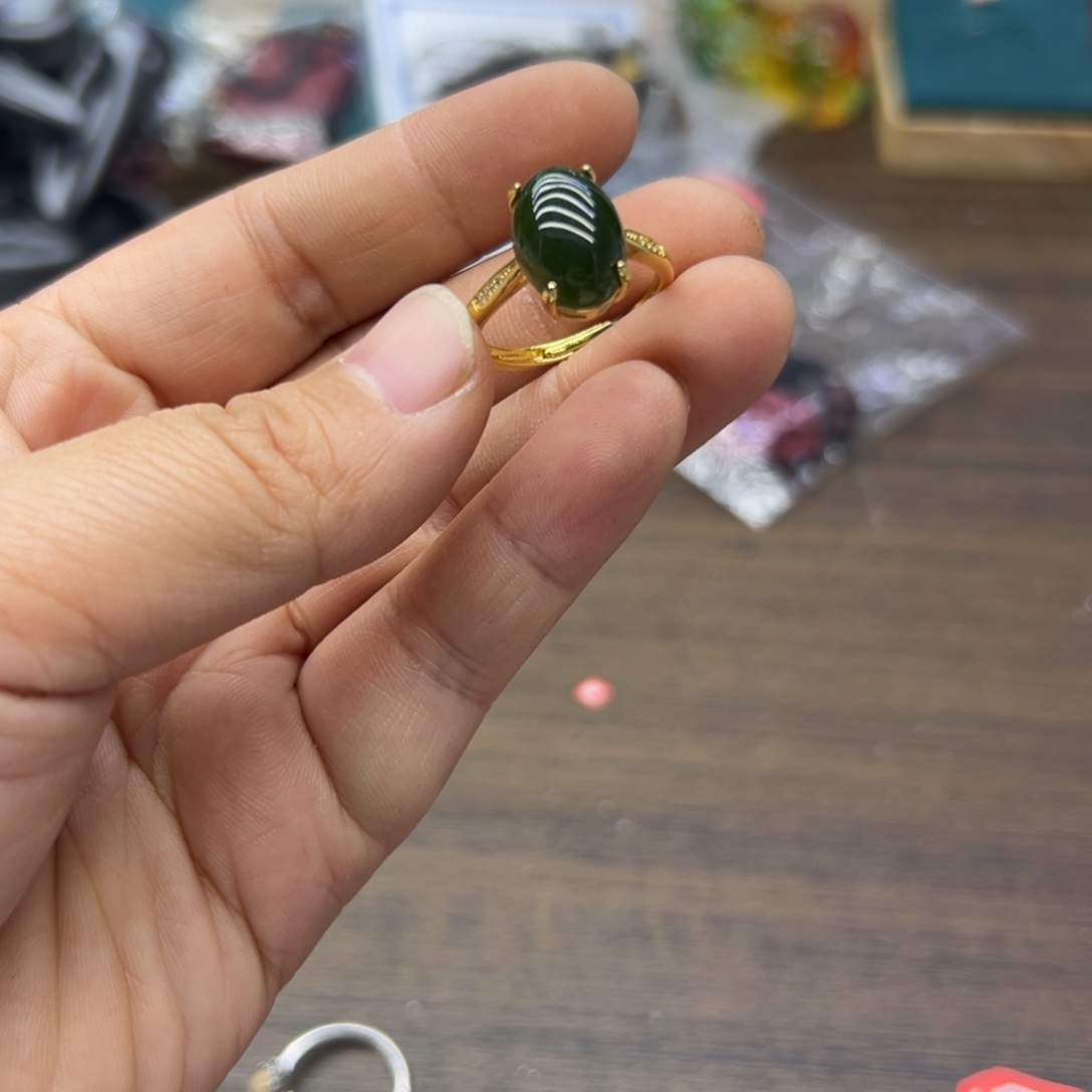 和田玉未镶嵌戒指1380