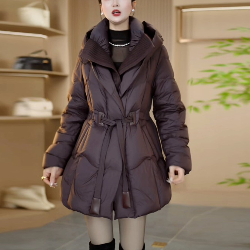 白鸭绒气质加厚保暖羽绒服女士冬季2025新款韩版时尚洋气显瘦外套