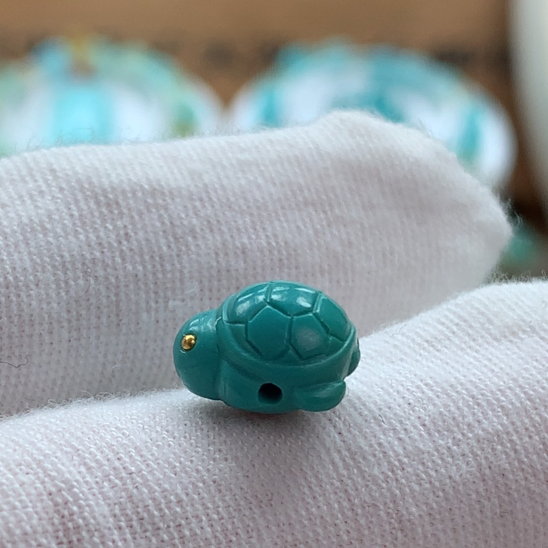 绿松石未镶嵌原矿绿松石小乌龟配饰