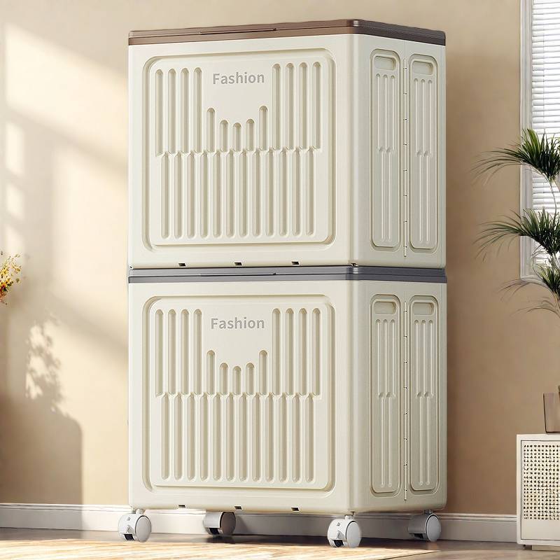 衣服收纳箱整理箱大容量超大家用翻盖带轮可折叠衣物被子储物柜