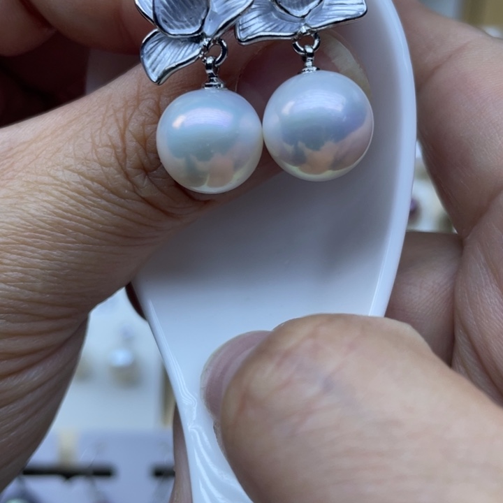 耳饰淡水珍珠银S925镶嵌